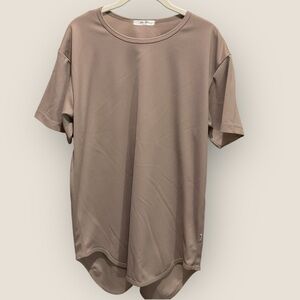 EPTM Streetwear Taupe Drop Hem Long T Shirt. Made in the USA 🇺🇸